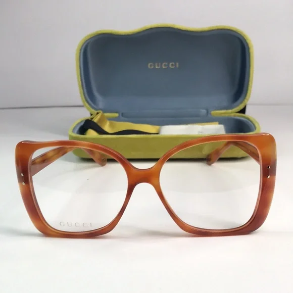 New Authentic Gucci GG0473O 003 Oversized Butterfly Eyeglasses